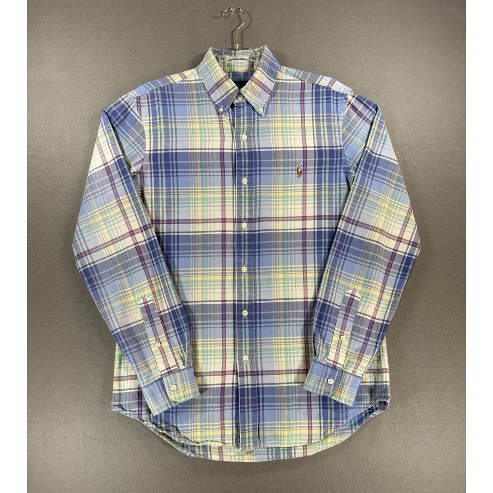 Mens Ralph Lauren Long Sleeve Plaid Button Down Oxford Shirt Size S Classic Fit